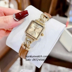 Đồng Hồ Nữ Coach Cass 14504555 Gold Dây Da Nâu 22mm