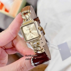 Đồng Hồ Nữ Coach Cass 14504555 Gold Dây Da Nâu 22mm