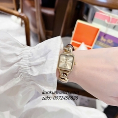 Đồng Hồ Nữ Coach Cass 14504555 Gold Dây Da Nâu 22mm