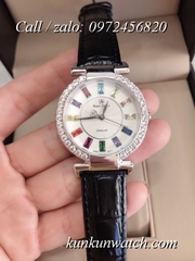 Đồng Hồ Nữ Royal Crown 4606 -  Dây Da Đen - 36mm