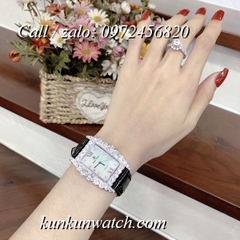 Đồng Hồ Nữ Royal Crown 6111 -  Dây Da Đen - 30mm x 34mm