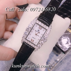 Đồng Hồ Nữ Royal Crown 6111 -  Dây Da Đen - 30mm x 34mm