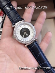 Đồng Hồ Nữ Royal Crown 4611P -  Dây Da Đen - 36mm