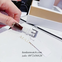 Đồng Hồ Nữ Chopard L'Heure Du Diamant Đính Viền Đá Chấu Nền Mặt Tia Da Trắng Silver 32mm