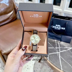Đồng Hồ Nữ Coach Park Jacquard Signature 14504092 Gold Dây Da Đính Đá 34mm