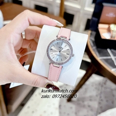 Đồng Hồ Nữ Coach Park Jacquard Signature 14504093 Silver Dây Da Đính Đá 34mm