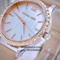 Đồng Hồ Nữ Michael Kors Layton MK2910 Nền Mặt Xà Cừ Đính Đá Dây Da Nude 38mm