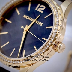 Đồng Hồ Nữ Michael Kors Layton MK2911 Nền Mặt Xà Cừ Đính Đá Dây Da Đen 38mm