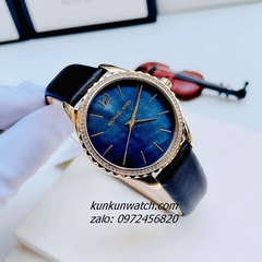 Đồng Hồ Nữ Michael Kors Layton MK2911 Nền Mặt Xà Cừ Đính Đá Dây Da Đen 38mm