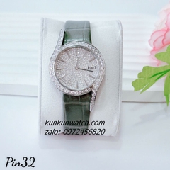 Đồng Hồ Nữ Piaget Limelight Gala Vỏ Silver Đính Full Đá, Điểm Vạch 12 Giờ, 2 Kim Dây Da Xám 32mm 1