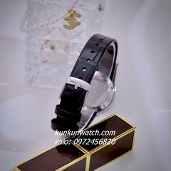 Đồng Hồ Nữ Piaget Limelight Gala Vỏ Silver Đính Full Đá, 2 Kim Dây Da Đen 32mm