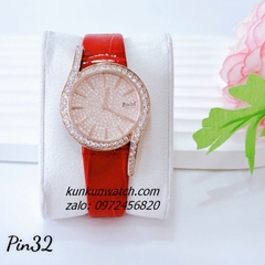 Đồng Hồ Nữ Piaget Limelight Gala Vỏ Rose Gold Đính Full Đá, Điểm Vạch 12 Giờ, 2 Kim Dây Da Đỏ 32mm 1