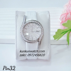 Đồng Hồ Nữ Piaget Limelight Gala Vỏ Silver Đính Full Đá, Điểm Vạch 12 Giờ, 2 Kim Dây Da Trắng 32mm 1