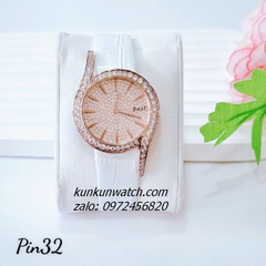 Đồng Hồ Nữ Piaget Limelight Gala Vỏ Rose Gold Đính Full Đá, Điểm Vạch 12 Giờ, 2 Kim Dây Da Trắng 32mm 1