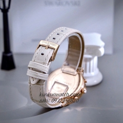 Đồng Hồ Nữ Swarovski Matrix Tennis Chrono Đính Đá Dây Da Be Rose Gold 36mm