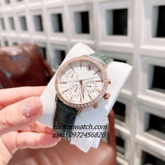 Đồng Hồ Nữ Swarovski Matrix Tennis Chrono Đính Đá Dây Da Xám Rose Gold 36mm
