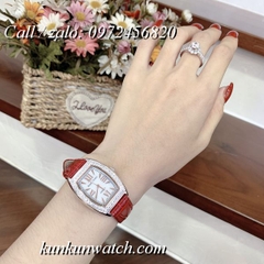 Đồng Hồ Nữ Royal Crown 3635 -  Dây Da Đỏ - 24 x 30mm