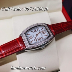 Đồng Hồ Nữ Royal Crown 3635 -  Dây Da Đỏ - 24 x 30mm