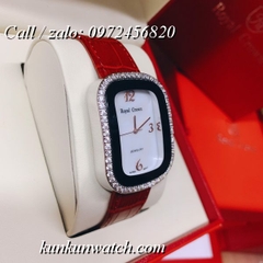 Đồng Hồ Nữ Royal Crown 3771 -  Dây Da Đỏ - 34 x 45mm