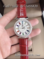 Đồng Hồ Nữ Royal Crown 4606 -  Dây Da Đỏ - 36mm