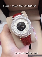 Đồng Hồ Nữ Royal Crown 4611P -  Dây Da Đỏ- 36mm