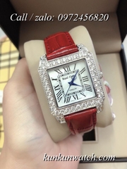 Đồng Hồ Nữ Royal Crown 6104 -  Dây Da Đỏ - 34mm
