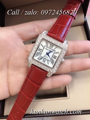 Đồng Hồ Nữ Royal Crown 6104 -  Dây Da Đỏ - 34mm