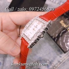 Đồng Hồ Nữ Royal Crown 6111 -  Dây Da Đỏ Tươi - 30mm x 34mm