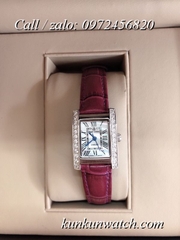 Đồng Hồ Nữ Royal Crown 6306 -  Dây Da Đỏ Tía - 28mm