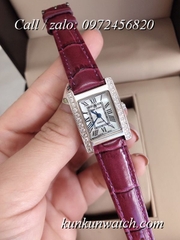 Đồng Hồ Nữ Royal Crown 6306 -  Dây Da Đỏ Tía - 28mm