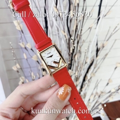 Đồng Hồ Nữ Fendi FDND0101 - Dây Da Đỏ Vỏ Vàng - 24 x 32mm