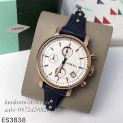 Đồng Hồ Nữ Fossil ES3838 Chronograph 3 Mặt Số Phụ Dây Da 38mm