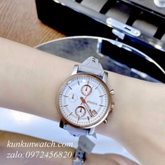 Đồng Hồ Nữ Fossil ES4045 Chronograph 3 Mặt Số Phụ Dây Da 38mm
