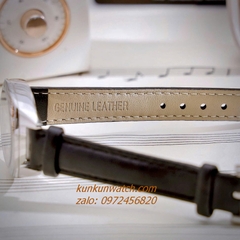 Đồng Hồ Nữ Gucci Diamond Silver Dây Da Đen 29mm