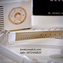 Đồng Hồ Nữ Gucci Diamond Silver Dây Da Trắng 29mm