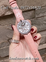 Đồng Hồ Nữ Royal Crown 3850 -  Dây Da Hồng - 36mm
