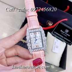 Đồng Hồ Nữ Royal Crown 6111 -  Dây Da Hồng - 30mm x 34mm