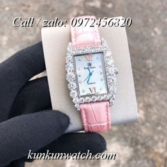 Đồng Hồ Nữ Royal Crown 6111 -  Dây Da Hồng - 30mm x 34mm