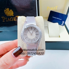 Đồng Hồ Nữ Piaget Limelight Gala Vỏ Silver Đính Đá, Điểm Vạch 12 Giờ, 2 Kim Dây Da Lụa Xám 32mm 1