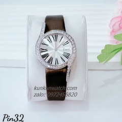 Đồng Hồ Nữ Piaget Limelight Gala Vỏ Silver Đính Đá, Số La Mã, 2 Kim Dây Da Nâu 32mm 1
