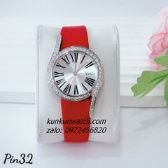 Đồng Hồ Nữ Piaget Limelight Gala Vỏ Silver Đính Đá, Số La Mã, 2 Kim Dây Da Đỏ 32mm 1