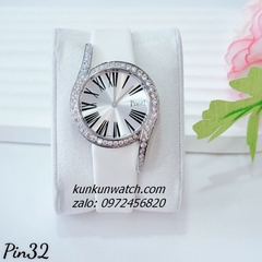 Đồng Hồ Nữ Piaget Limelight Gala Vỏ Silver Đính Đá, Số La Mã, 2 Kim Dây Da Trắng 32mm 1