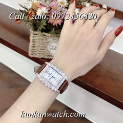 Đồng Hồ Nữ Royal Crown 6111 -  Dây Da Nâu - 30mm x 34mm