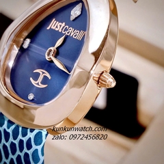 Đồng Hồ Nữ Just Cavalli JC1L321L0055 Rose Gold Dây Da Xanh Mặt Ovan 23.5mm
