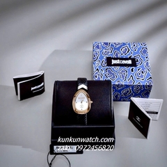 Đồng Hồ Nữ Just Cavalli JC1L321L0065 Demi Rose Gold Dây Da Đen Mặt Ovan 23.5mm