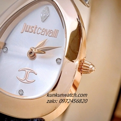 Đồng Hồ Nữ Just Cavalli JC1L321L0065 Demi Rose Gold Dây Da Đen Mặt Ovan 23.5mm