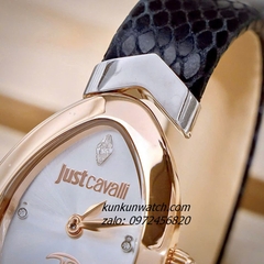 Đồng Hồ Nữ Just Cavalli JC1L321L0065 Demi Rose Gold Dây Da Đen Mặt Ovan 23.5mm