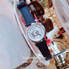 Đồng Hồ Nữ Salvatore Ferragamo Minuetto Nền Mặt Vân Dây Da Đen Mặt Trắng Silver 36mm