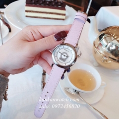 Đồng Hồ Nữ Salvatore Ferragamo Minuetto Nền Mặt Vân Dây Da Hồng Silver 36mm