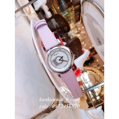 Đồng Hồ Nữ Salvatore Ferragamo Minuetto Nền Mặt Vân Dây Da Hồng Silver 36mm